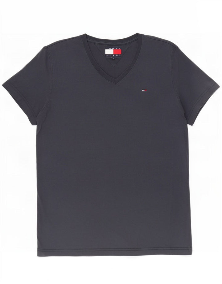 Tommy Hilfiger Ανδρικό T-Shirt κανονικό Top Large Navy Blue από βαμβάκι