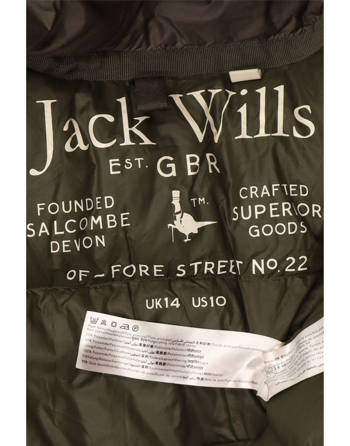 Jack Wills Γυναικείο παλτό με κουκούλα UK 14 Large Khaki Polyester
