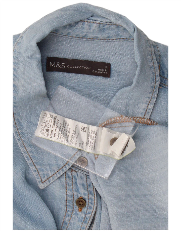 MARKS & SPENCER Γυναικείο Τζιν Πουκάμισο UK 12 Medium Blue Lyocell