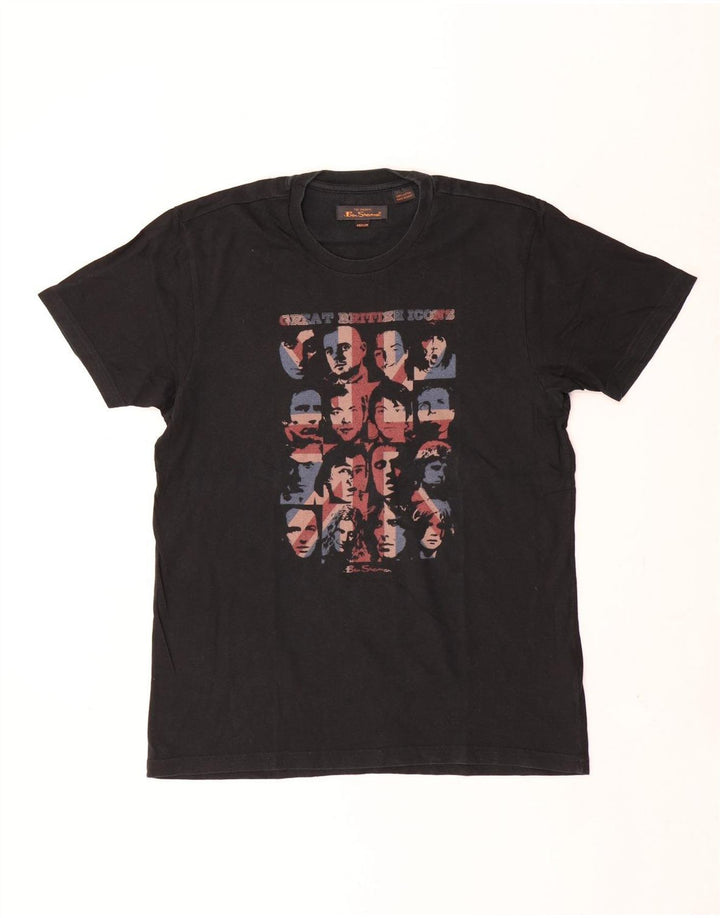 Ανδρικό γραφικό μπλουζάκι Ben Sherman Τοπ μεσαίο μαύρο βαμβακερό