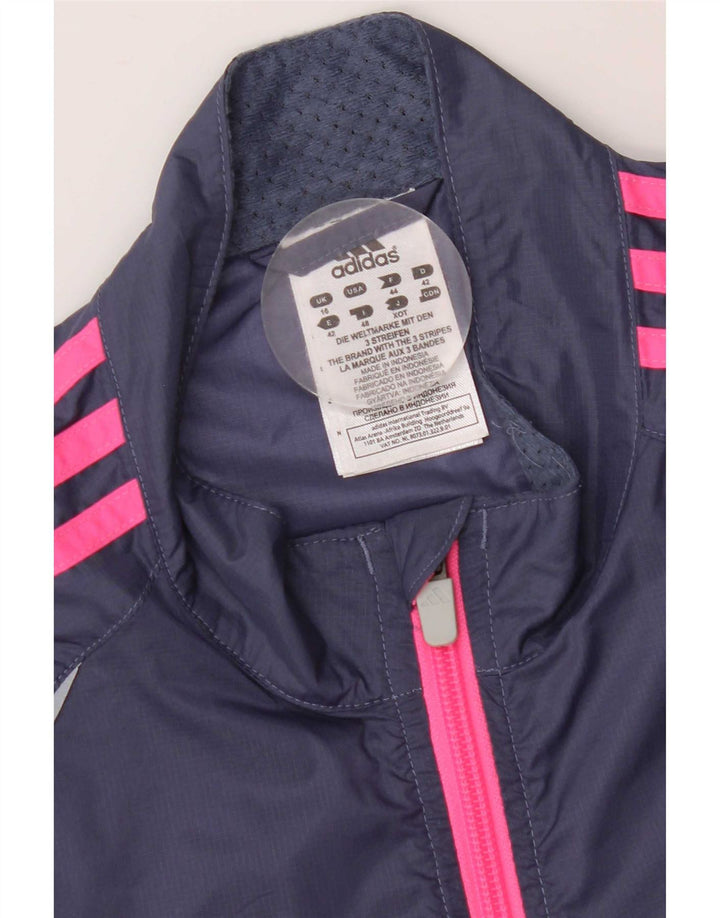 Γυναικεία αθλητική φόρμα Adidas Top Jacket UK 16 Large Navy Blue Nylon