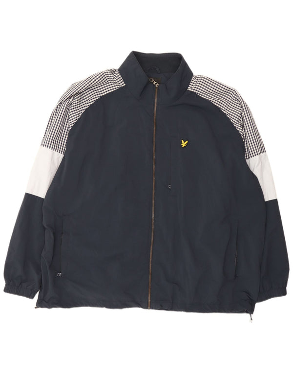 Lyle & Scott Ανδρικό μπουφάν βροχής UK 46 3XL Navy Blue Colorblock Nylon