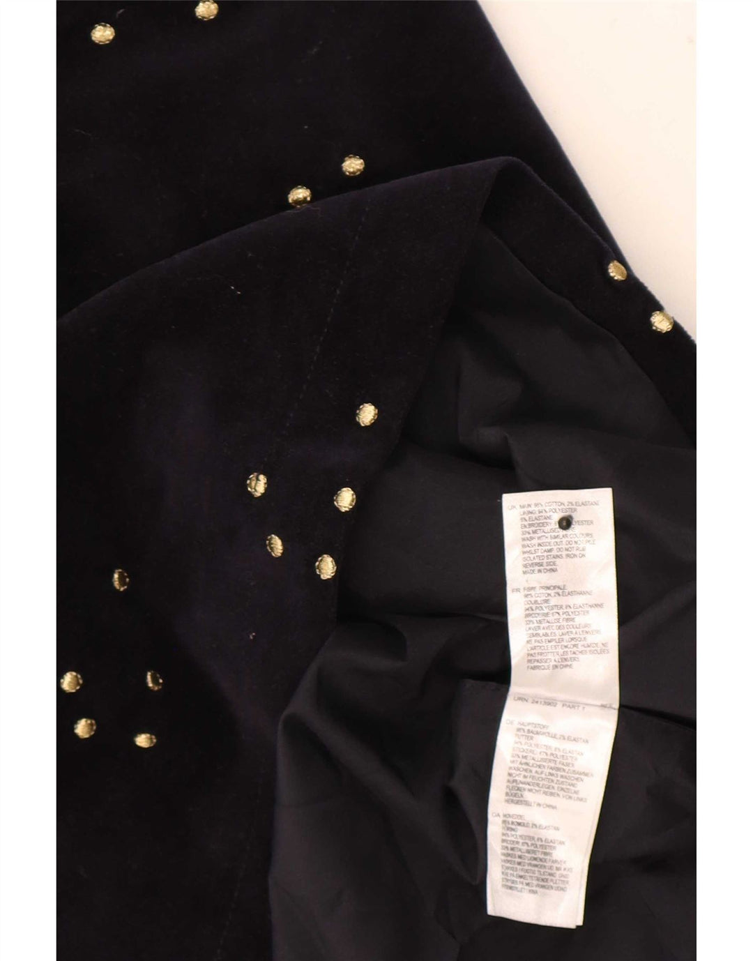 White Stuff Γυναικεία βελούδινη μίνι φούστα UK 12 Medium W34 Navy Blue με στίγματα
