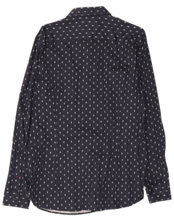 Ted Baker Ανδρικό πουκάμισο Slim Fit μέγεθος 5 XL Navy Blue γεωμετρικό βαμβάκι