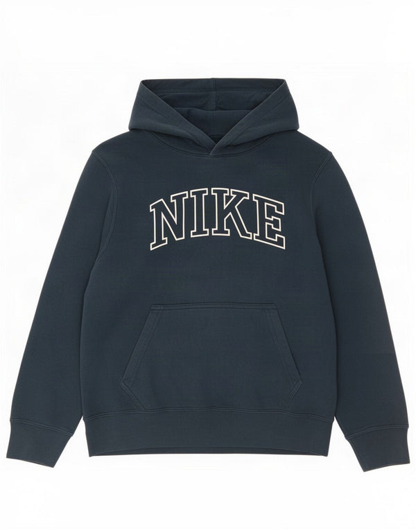 Nike Boys Graphic Hoodie Jumper 12-13 ετών Large Navy Blue Cotton