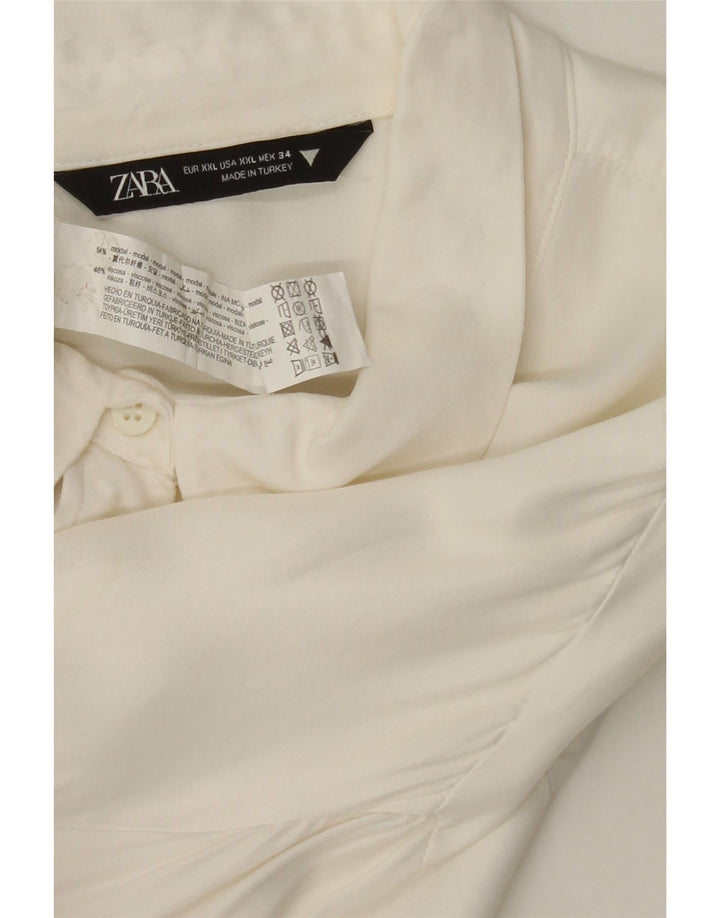 ZARA Womens Shirt UK 20 2XL White Modal Vintage Zara and Second-Hand Zara from Messina Hembry 