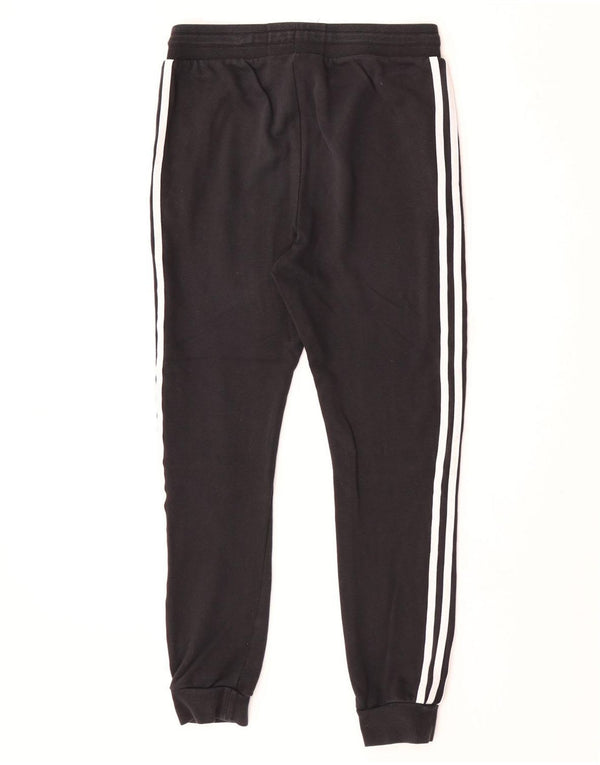 Adidas Boys Tracksuit Trousers Joggers 13-14 ετών Μαύρο βαμβακερό