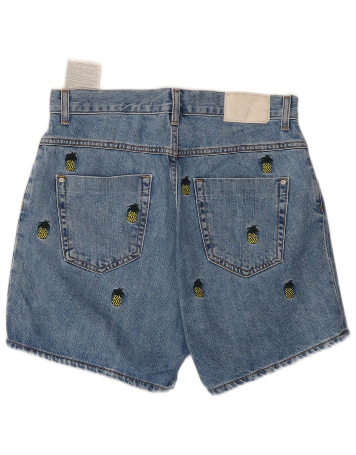 Zara Γυναικείο τζιν σορτς EU 38 Small W28 μπλε βαμβακερό σχέδιο