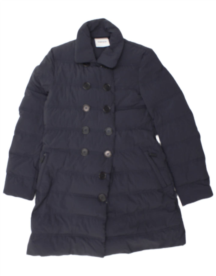 Aspesi γυναικείο διπλό παλτό με επένδυση UK 10 Small Navy Blue Polyamide