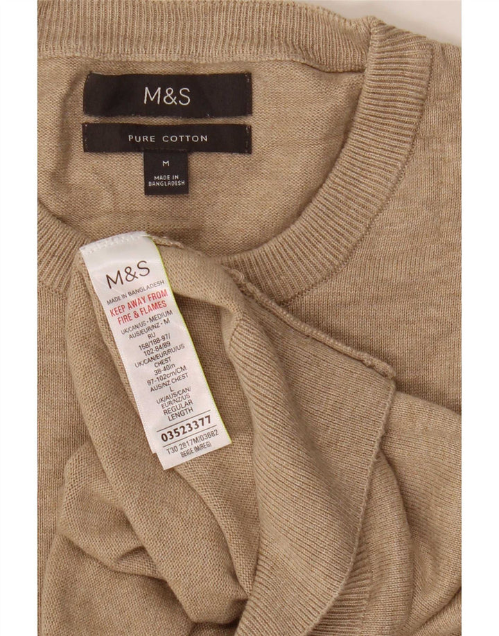 Marks & Spencer Ανδρικό πουλόβερ με λαιμόκοψη, μεσαίο βαμβακερό