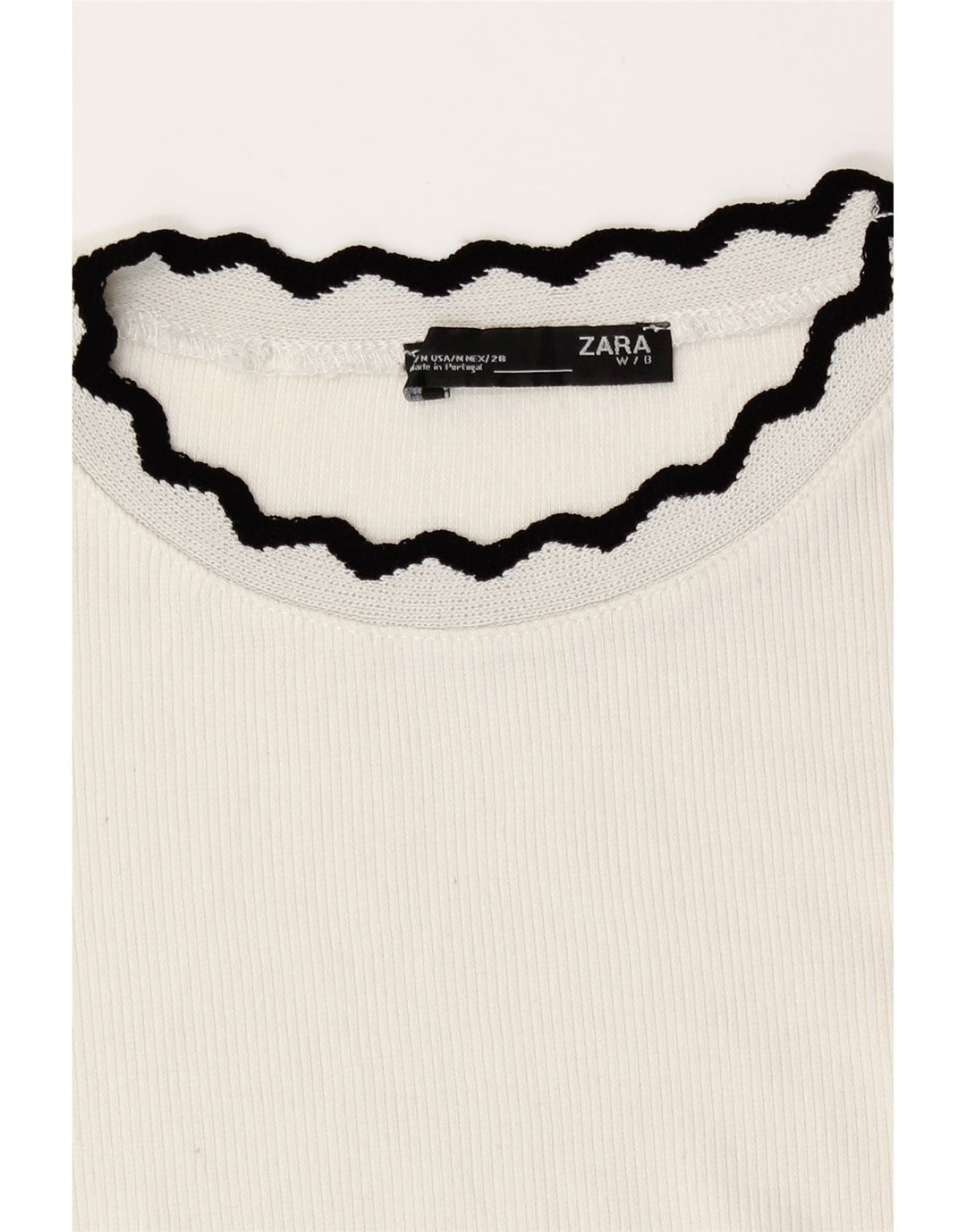 Zara Γυναικείο Crop Top Μακρυμάνικο UK 12 Medium White