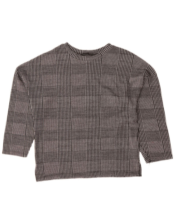 Zara γυναικείο πουλόβερ υπερμεγέθη Crew Neck Jumper UK 10 Small Grey Check