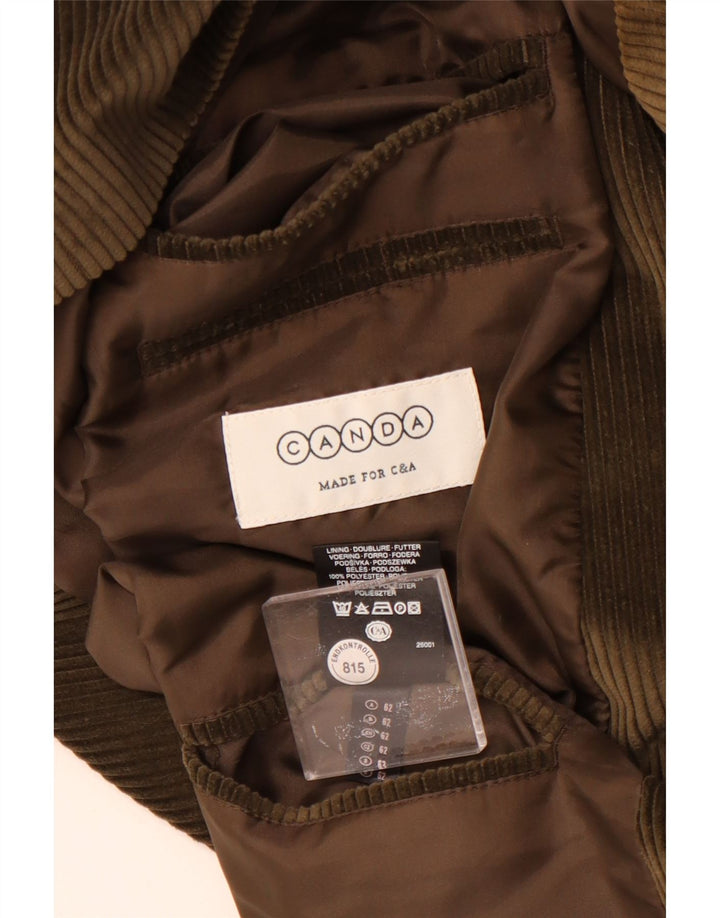 Canda Ανδρικό τζάκετ κοτλέ σακάκι με 3 κουμπιά UK 58 4XL Πράσινο βαμβακερό