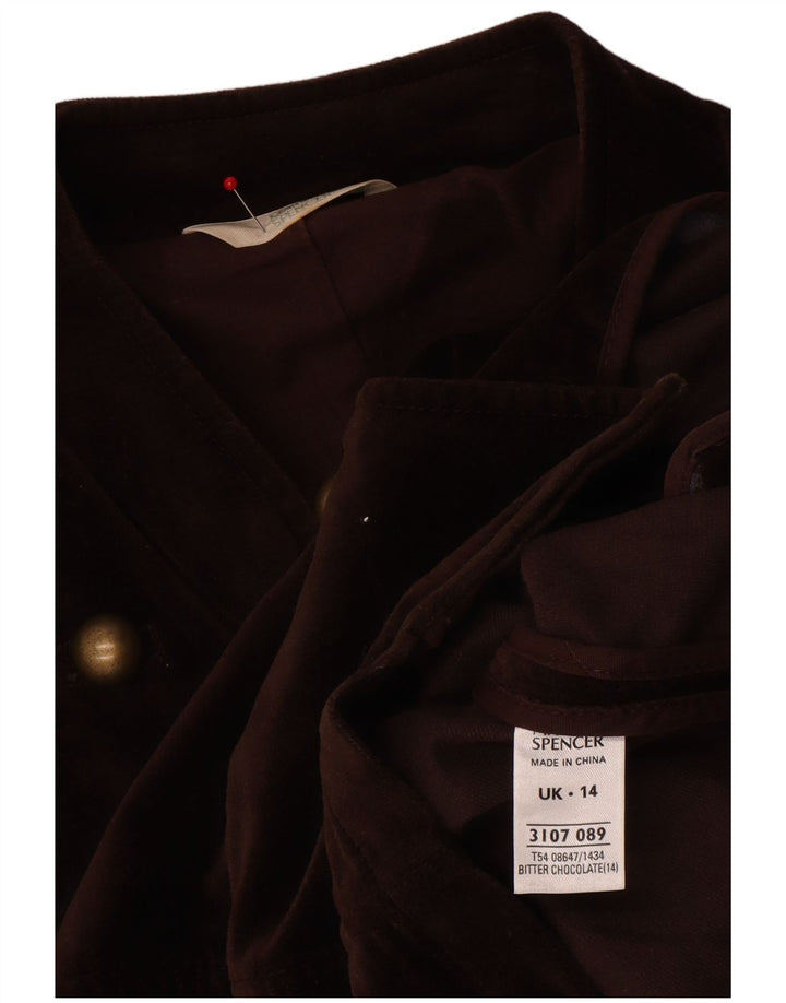 Marks & Spencer Γυναικείο βελούδινο σακάκι με 5 κουμπιά UK 14 μεσαίο καφέ
