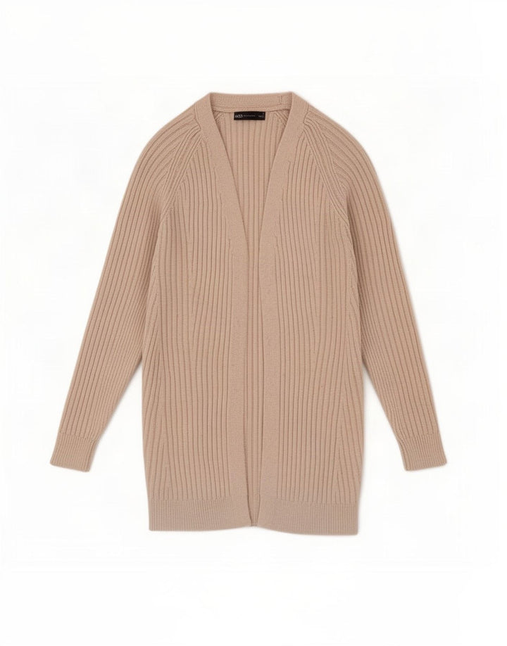 Marks & Spencer Γυναικείο ανοιχτό πουλόβερ ζακέτα UK 10 Small Beige Polyester