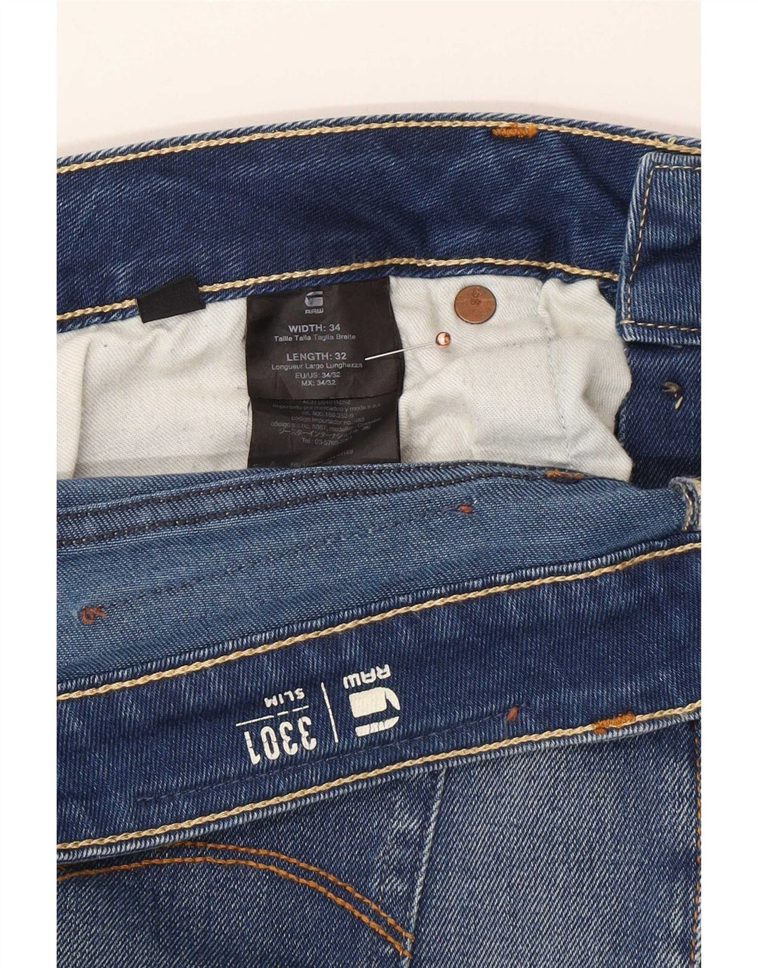Ανδρικό Slim Jeans G-Star W34 L32 Μπλε βαμβακερό
