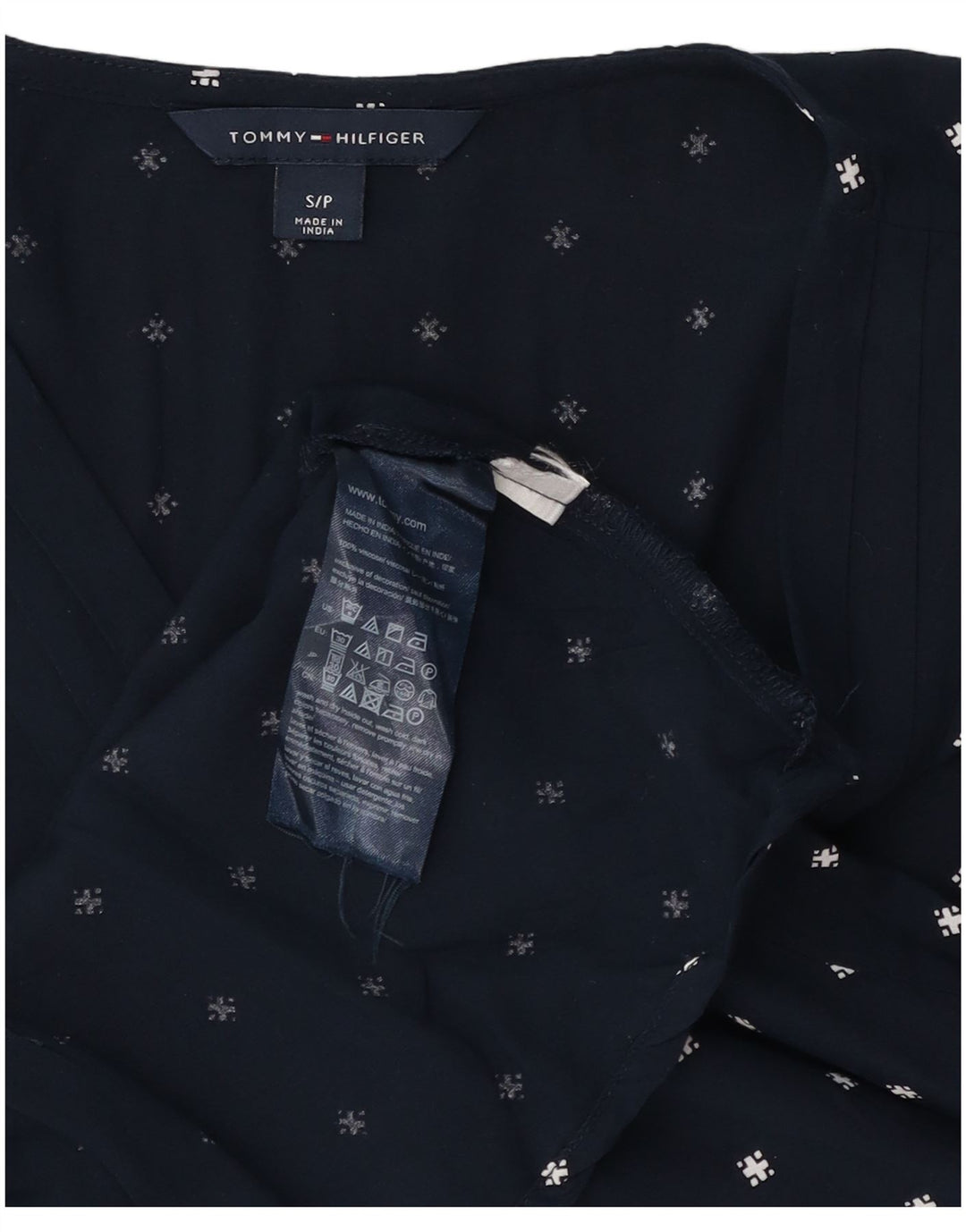Tommy Hilfiger Γυναικεία Abstract Pattern Μπλούζα Top 10 Small Navy Blue