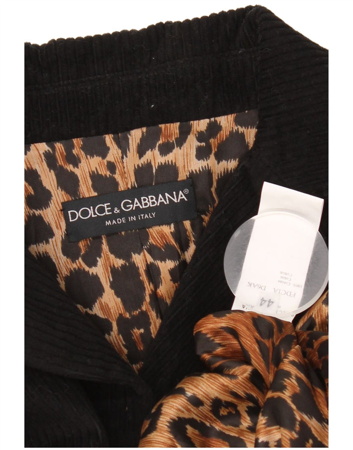 Dolce & Gabbana Γυναικείο Κοτλέ Παλτό IT 44 Medium Black Cotton Classic