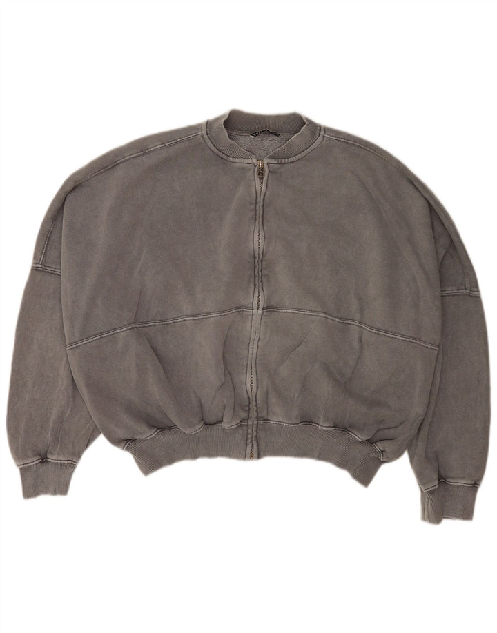 Zara Γυναικεία φόρμα Oversized Top Jacket UK 10 Small Grey Cotton