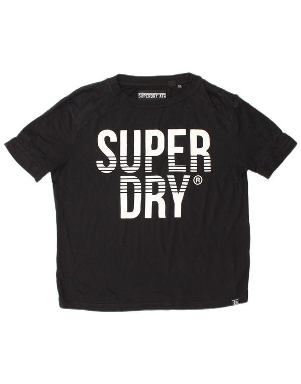 Γυναικείο γραφικό T-shirt SUPERDRY Loose Fit Crop Top 10 Small Black