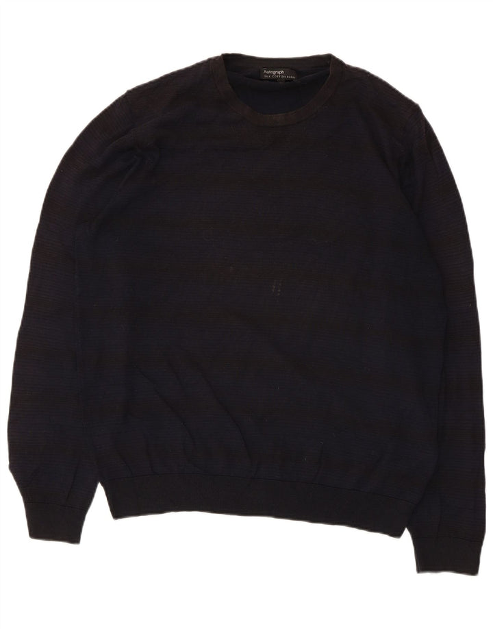 Ανδρικό πουλόβερ Marks & Spencer Autograph Crew Neck Jumper Medium Navy Blue