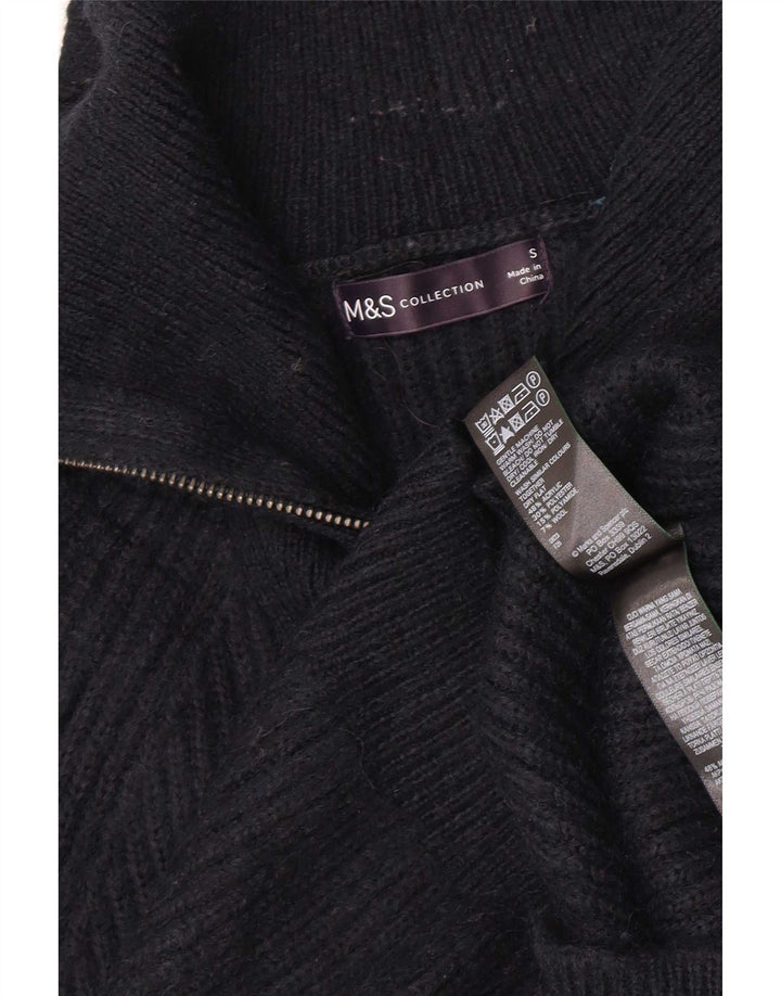 Marks & Spencer Γυναικείο πουλόβερ με φερμουάρ UK 10 Small Navy Blue