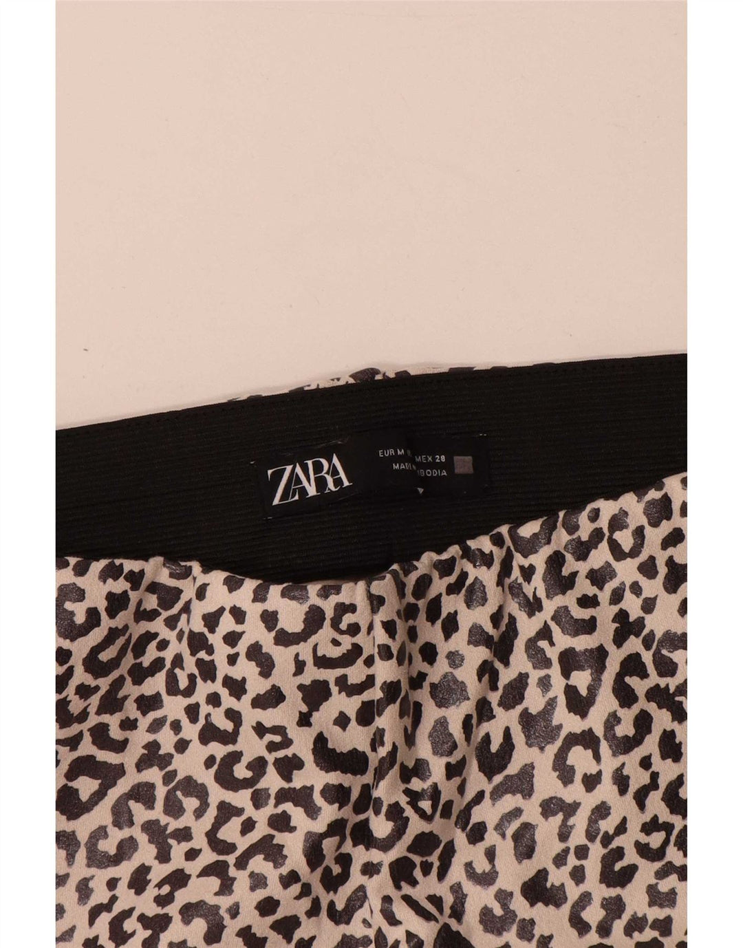 Zara Γυναικείο κολάν UK 12 Medium Beige Animal Print Polyester