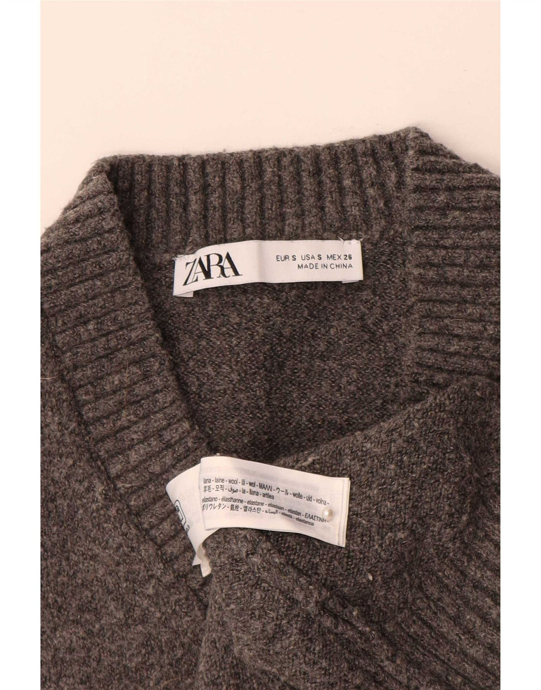 Zara Γυναικείο γιλέκο Crop Tank Top UK 10 Small Grey Wool