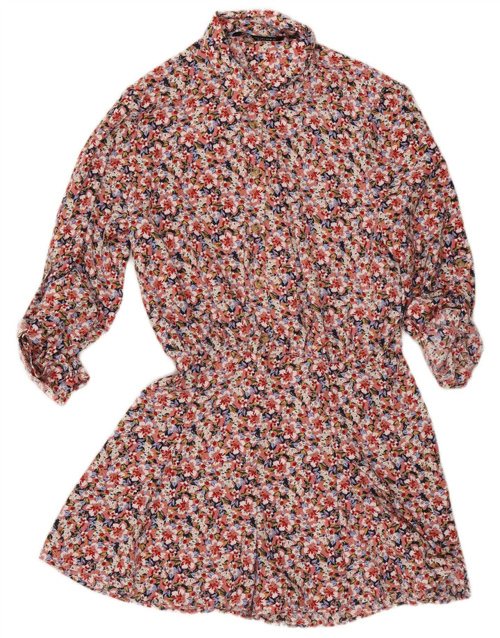 Zara γυναικείο μακρυμάνικο Playsuit UK 10 Μικρό πολύχρωμο φλοράλ πολυεστέρας