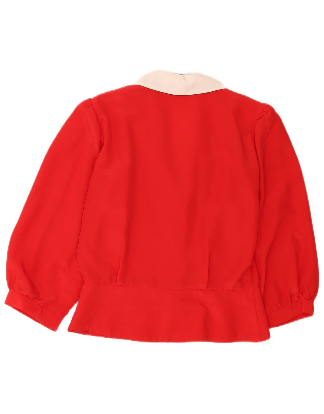 Libra Γυναικείο πουκάμισο 3/4 μανίκι μπλούζα UK 10 Small Red Colorblock Πολυεστέρας