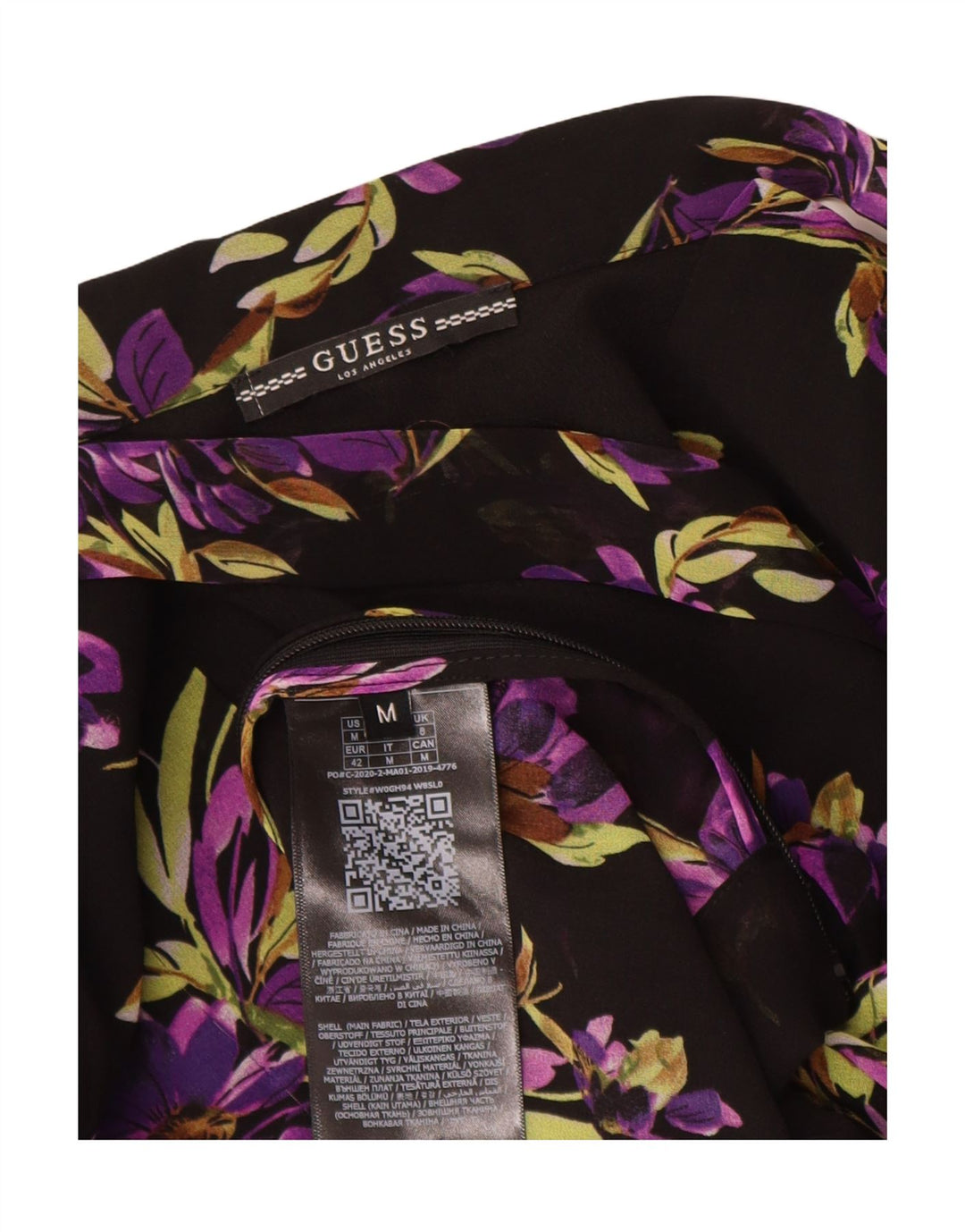 Guess Γυναικεία μπλούζα μπλούζας τοπ UK 8 Small Black Floral Polyester