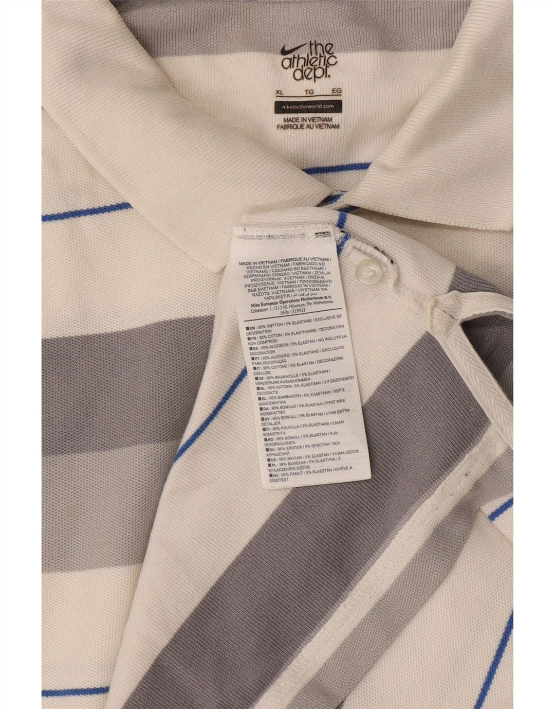 Ανδρικό μπλουζάκι πόλο Nike XL γκρι βαμβακερό ριγέ
