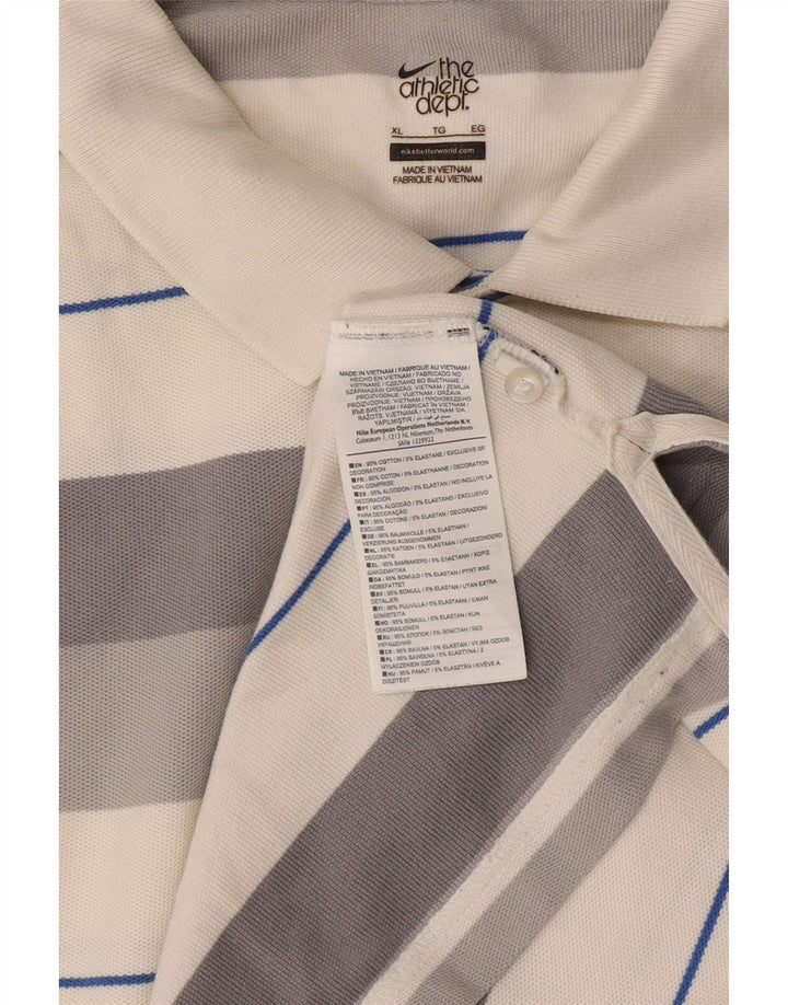 Ανδρικό μπλουζάκι πόλο Nike XL γκρι βαμβακερό ριγέ