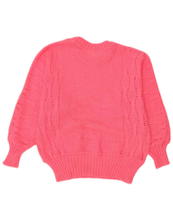 Vintage γυναικείο πουλόβερ με λαιμόκοψη UK 16 Large Pink