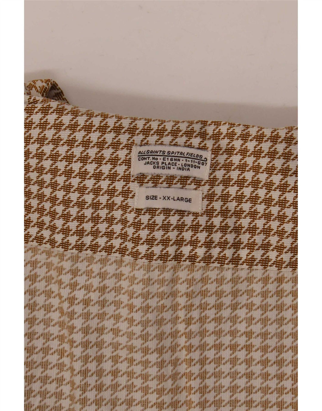 Ανδρικό πουκάμισο All Saints Flannel 2XL Beige Houndstooth