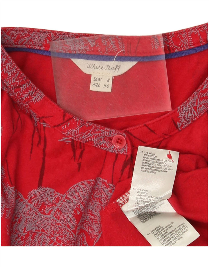 White Stuff γυναικείο πουκάμισο μπλούζα UK 8 Small Red Floral Modal