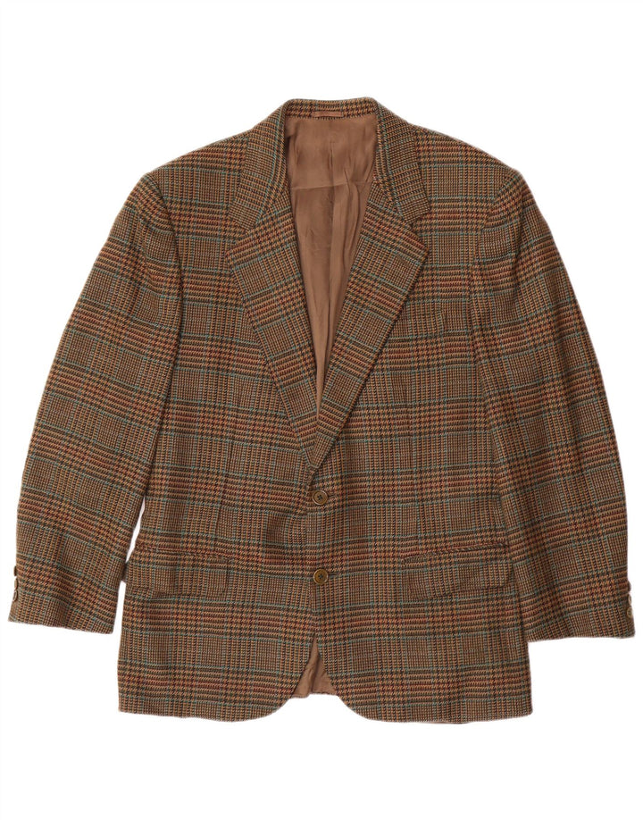 BURBERRYS Ανδρικό σακάκι σακάκι με 2 κουμπιά IT 48 Μεσαίο καφέ μαλλί Houndstooth