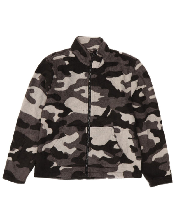 Eddie Bauer Boys Fleece Jacket 10-11 Years Medium Black Camouflage
