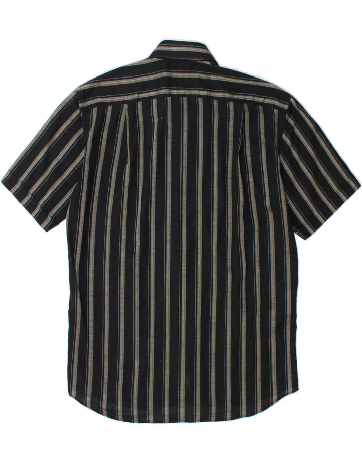 ROCCOBAROCCO Mens Short Sleeve Shirt Size 15 3/4 40 Medium Black Striped Vintage Roccobarocco and Second-Hand Roccobarocco from Messina Hembry 