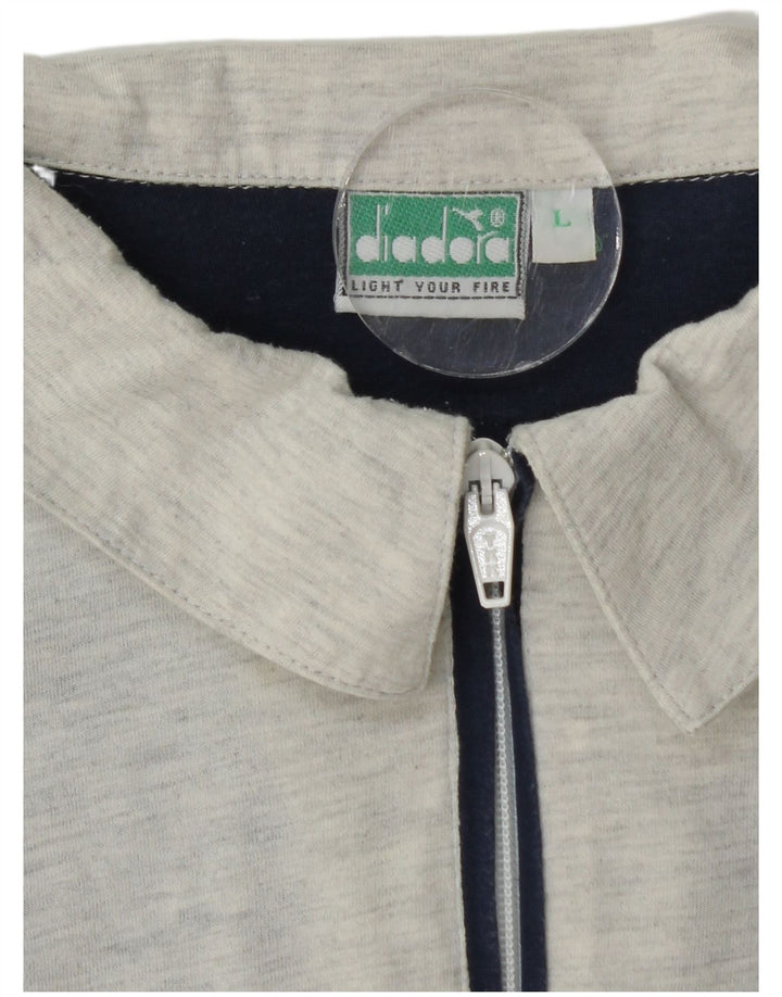 Ανδρικό γραφικό μπλουζάκι πόλο DIADORA Μεγάλο μπλε ναυτικό χρώμα, βαμβακερό