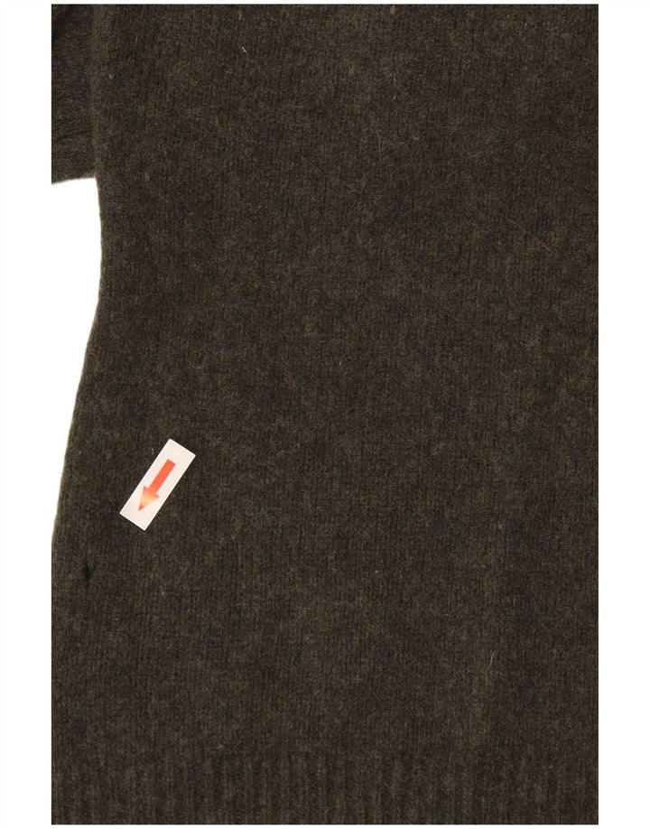 Massimo Dutti Γυναικείο πουλόβερ με ρολό λαιμόκοψη UK 14 Μεγάλο πράσινο μαλλί