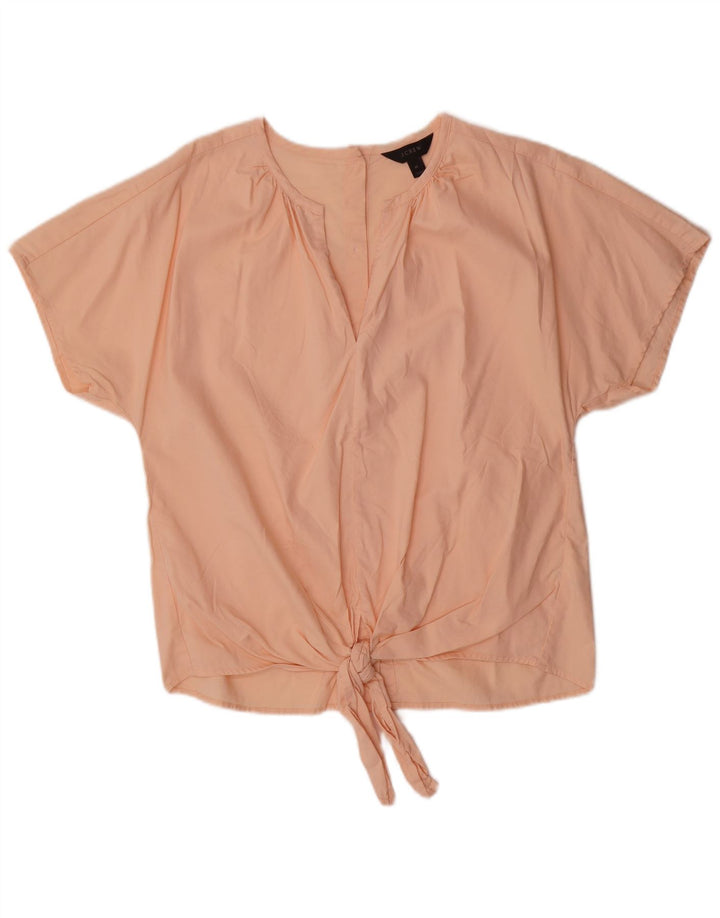 J. Crew Γυναικεία μπλούζα με γραβάτα μπλούζα τοπ UK 14 Μεσαίο ροζ βαμβακερό