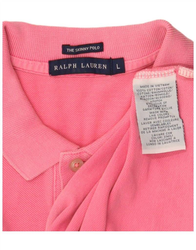 RALPH LAUREN Mens Polo Shirt Large Pink Cotton Vintage Ralph Lauren and Second-Hand Ralph Lauren from Messina Hembry 