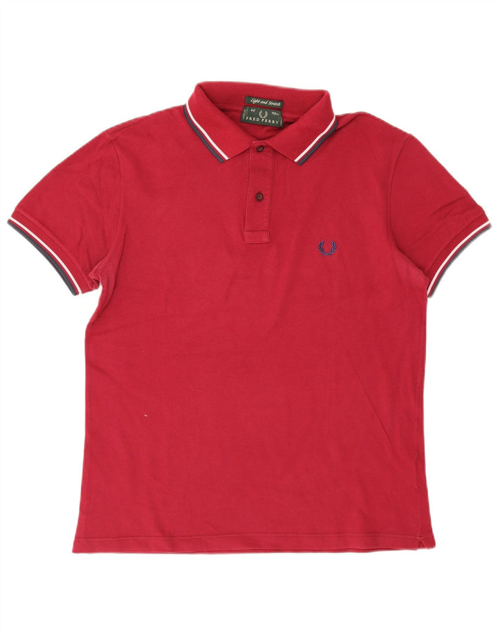 Fred Perry Ανδρικό πουκάμισο πόλο από μεσαίο μπορντό βαμβακερό ριγέ