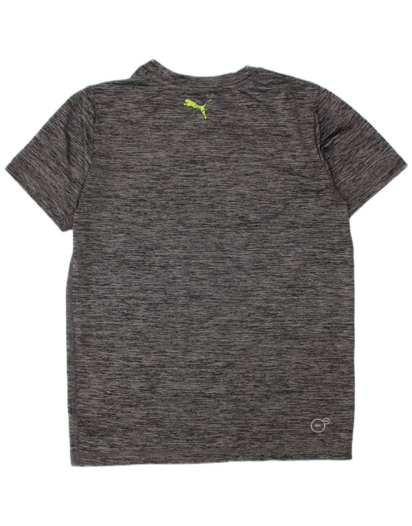 Puma Boys Graphic T-shirt Top 7-8 ετών Small Grey Flecked Polyester