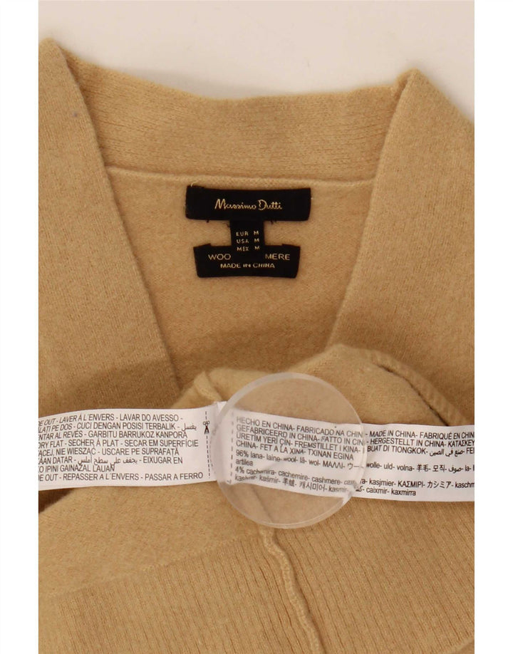 Massimo Dutti Γυναικείο Crop Cardigan πουλόβερ UK 12 μεσαίο μπεζ μαλλί