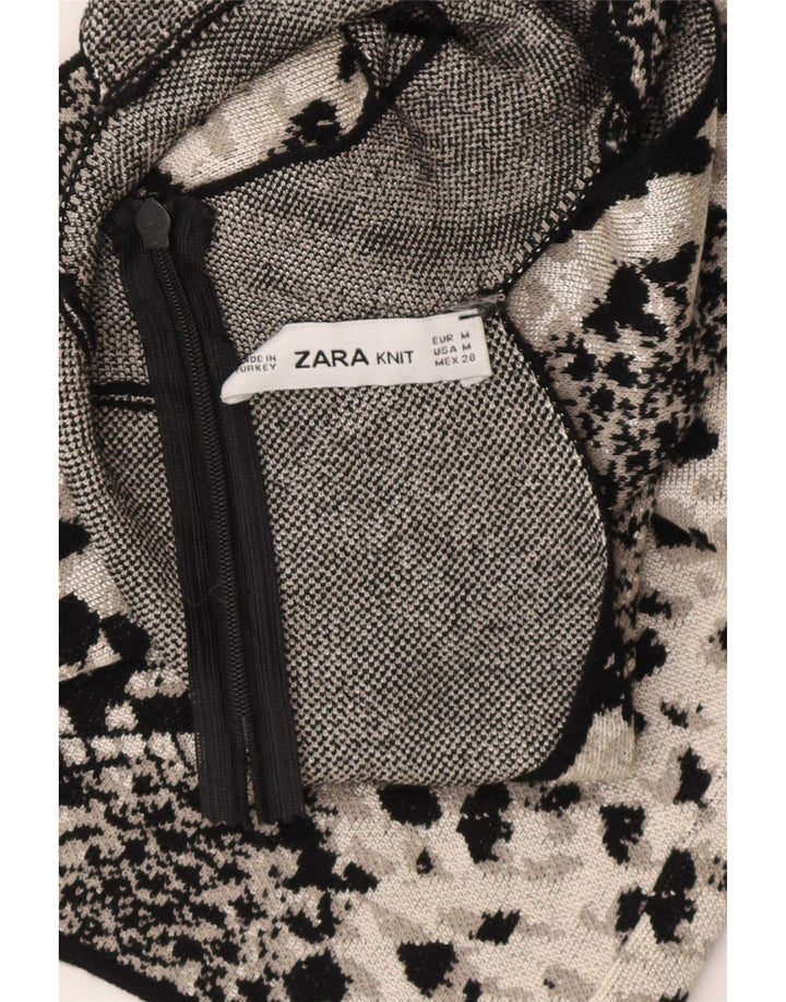 Zara Γυναικείο κάλυμμα τοπ UK 12 Medium Black Animal Print
