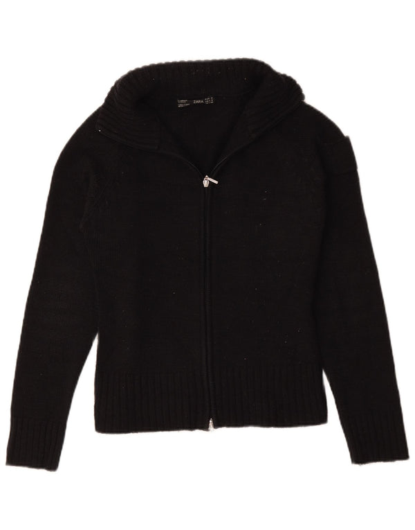 Zara Γυναικεία Ζακέτα UK 12 Medium Navy Blue Acrylic