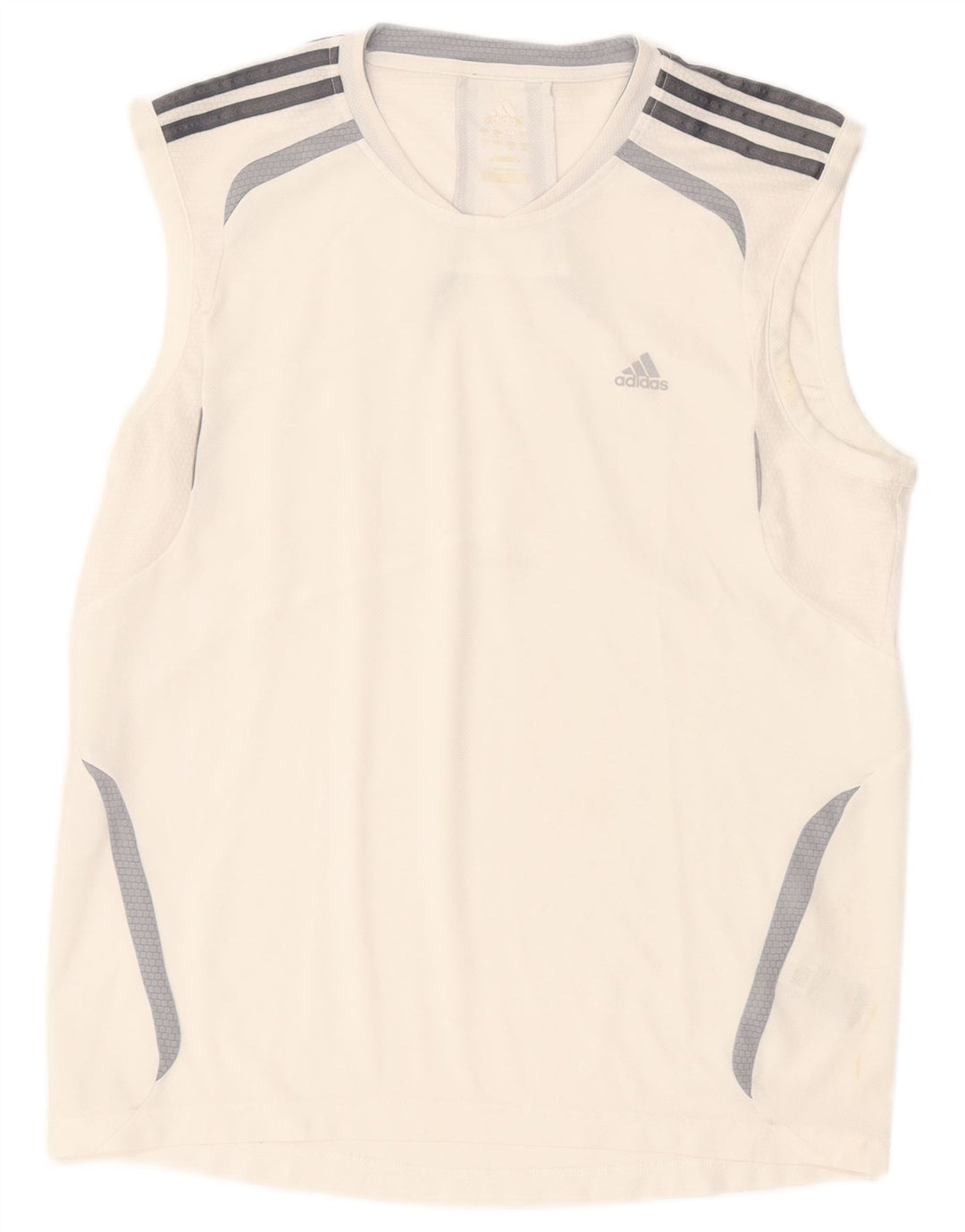 Adidas Mens Climalite Vest Top Large White Colourblock Πολυεστέρας