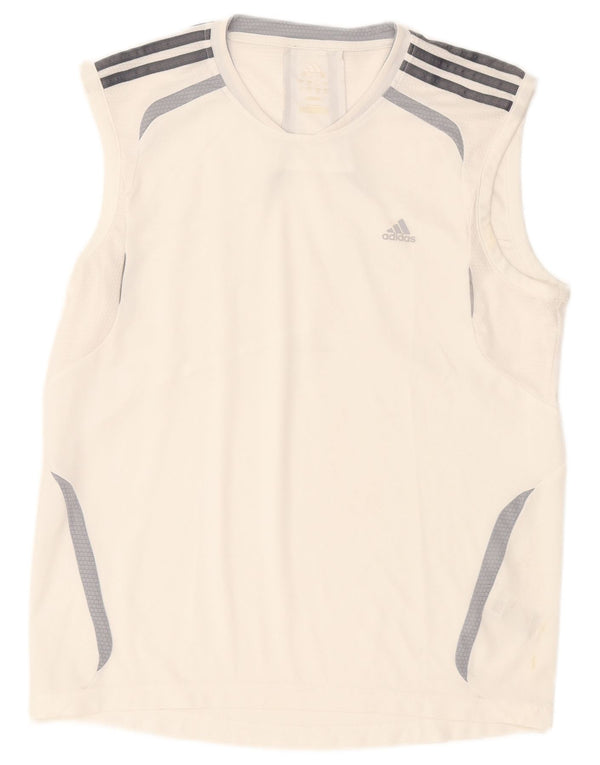 Adidas Mens Climalite Vest Top Large White Colourblock Πολυεστέρας